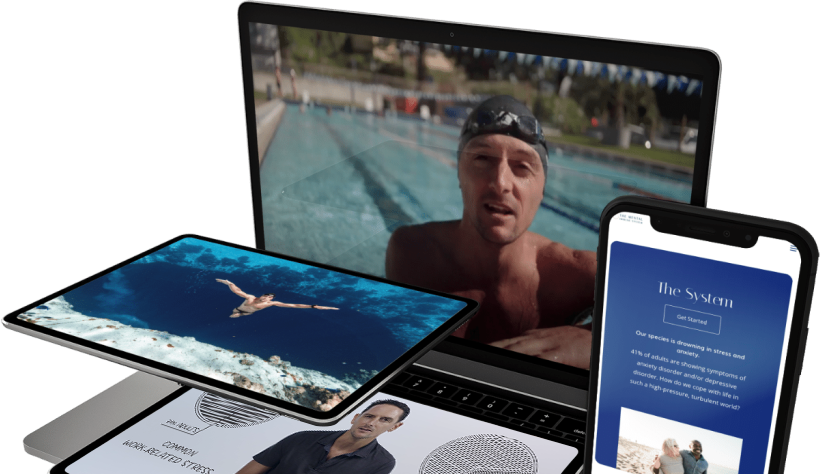 The course on laptop and phone